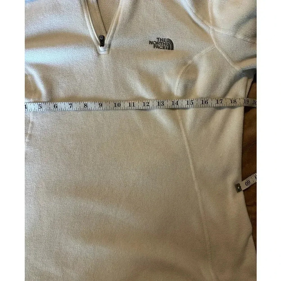 The North Face Quarter Zip Fleece Women's Size Large Cream Colored Hiking Warm - Picture 5 of 6